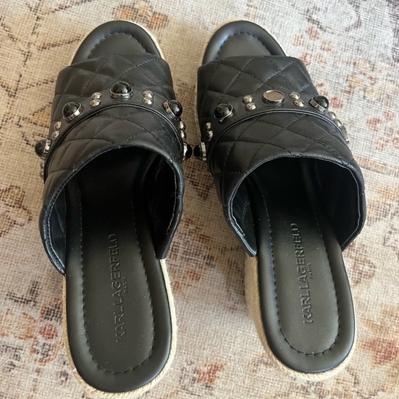 Karl Lagerfeld open toe wedge sandals - Picture 6 of 8